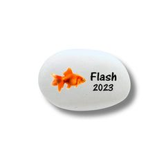 Florida-Funshine Goldfish Memorial Stone oval dimensions 2.2 x 1.25 inches