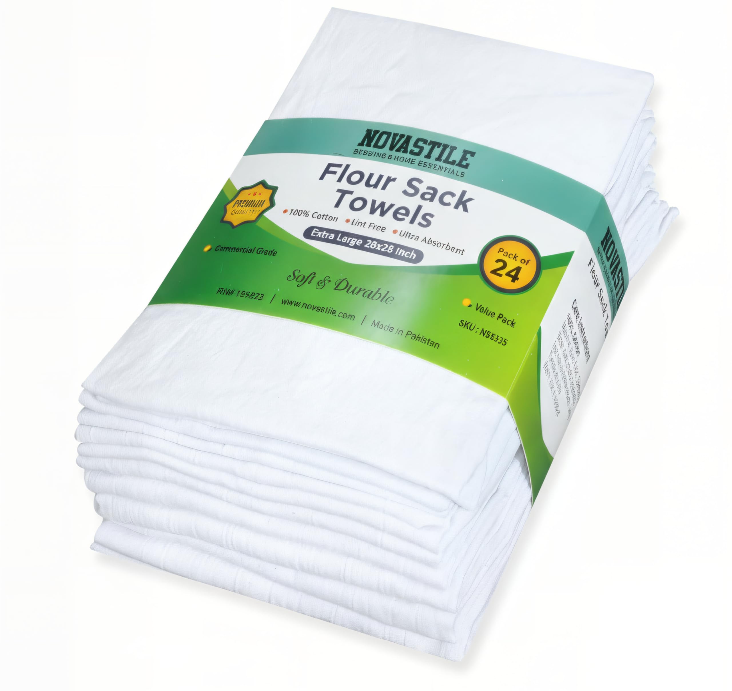 Flour Sack Kitchen Towels 28x28 white 24 pack product image