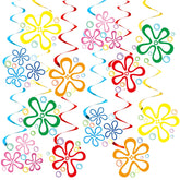 Multi color flower bubble decorations hanging swirls