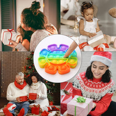 Heart rainbow fidget and flower bubble rainbow fidget in set