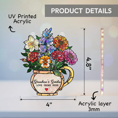 Flower themed grandma gift ornament detail