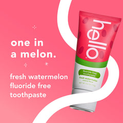 Kid friendly watermelon flavor fluoride free toothpaste by hello