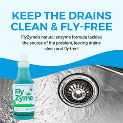 Fly-Zyme enzyme drain cleaner gel packaging label