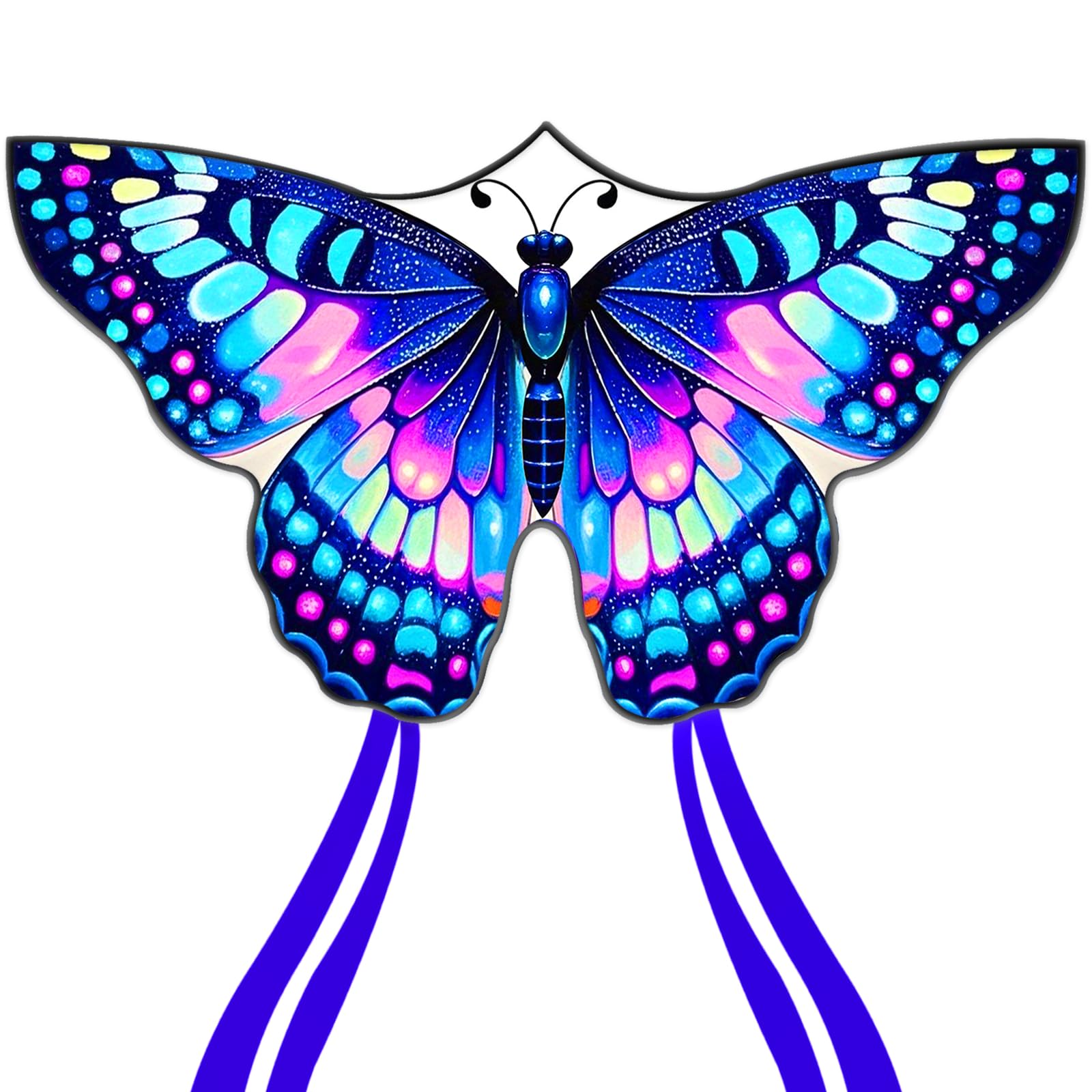 Flying Hoofer Large Butterfly Kite Rainbow in flight