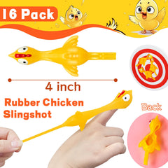 yellow flying stretchy chicken toy 10 cm