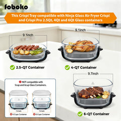 Compatible with Ninja Crispi 2.5Qt and 4Qt Glass Containers
