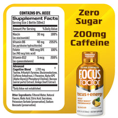 12 x 2oz Focus Factor energy shot bottles
