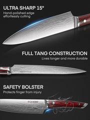 FOHERE chef knife set 8in slicing knife