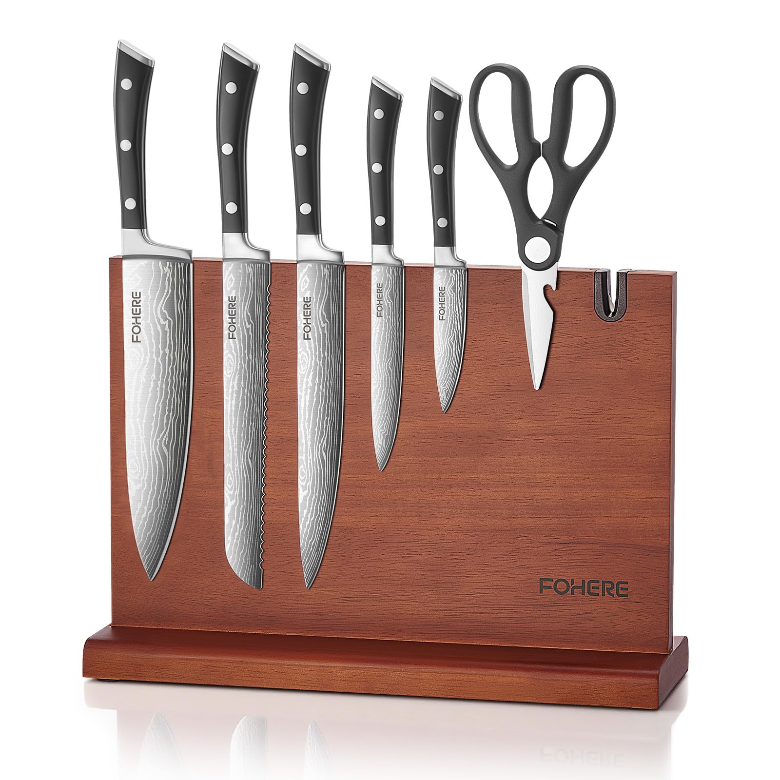 FOHERE kitchen knife set image showing 7 pieces