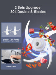 FOHERE blue color food processor with two bowls