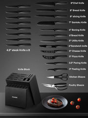 FOHERE built-in sharpener in knife block
