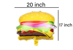 Two 20inch hamburger foil balloons with included straws