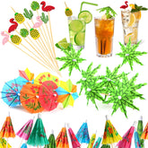 FOIMAS tropical cocktail picks palm leaf design 4.7 in