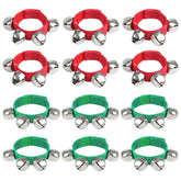 FOIMAS Christmas Band Wrist Bells Bracelets set in green and red