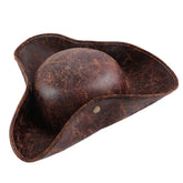 FOIMAS pirate hat faux leather tricorn ideal for costumes