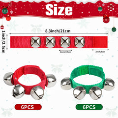 Wrist bell bracelets with adjustable nylon straps and velcro pads
