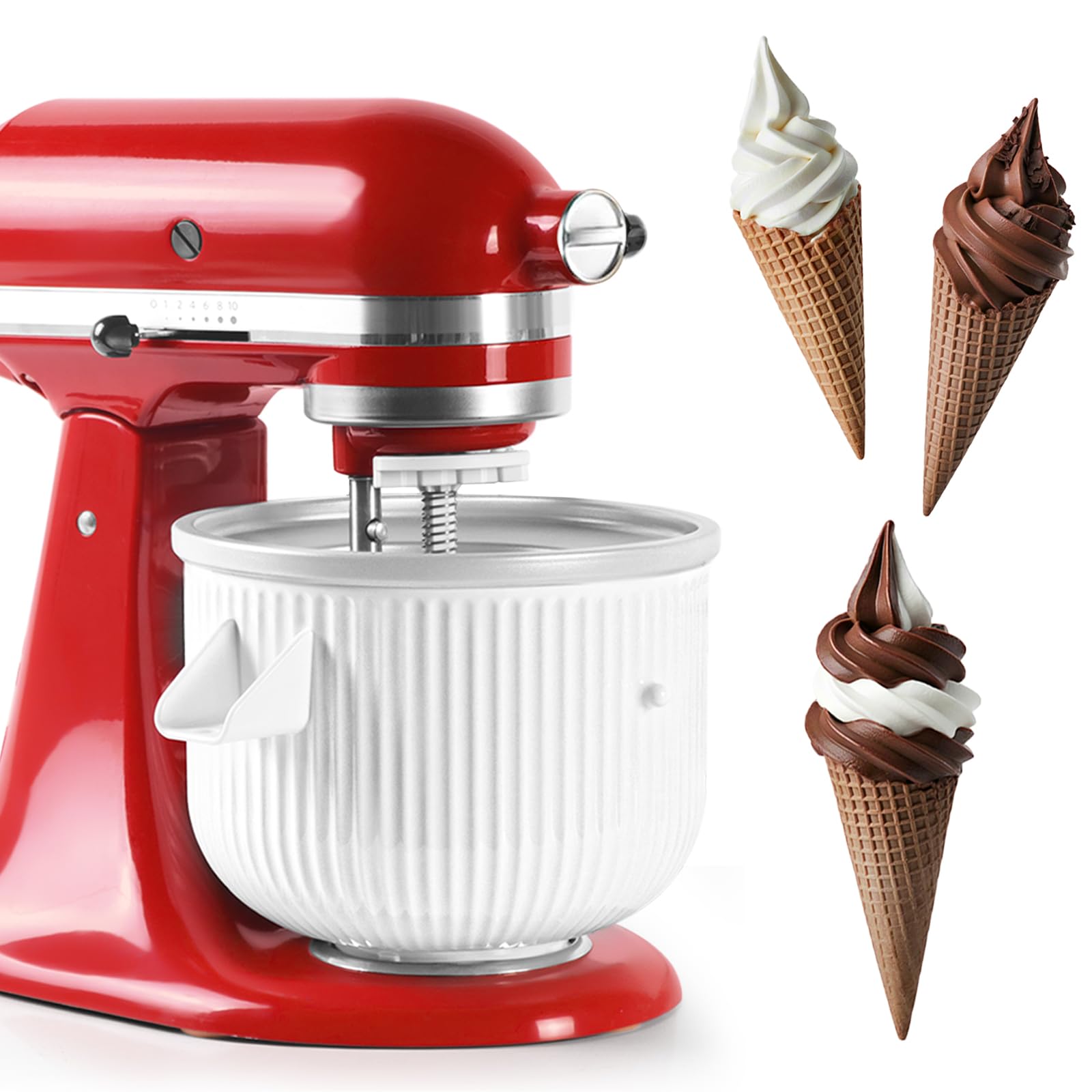 FOKIEE ice cream maker attachment for KitchenAid 4.5/5qt and 6qt mixers