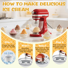 White FOKIEE ice cream maker attachment for KitchenAid