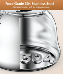 Folding handle tea kettle with dust cover spout ready to pour