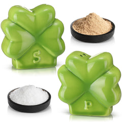 FoldTier ceramic shamrock salt shaker green 2-3/4 inches tall