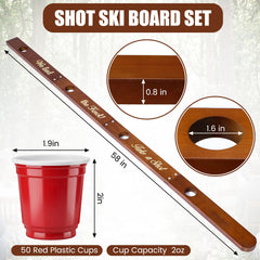 Retro wooden Ski Style Shot Board length 58 inches
