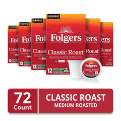 Folgers Classic Roast Keurig K-Cup pods box close up