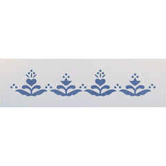 Folk Art Hearts Border Stencil by The Artful Stencil