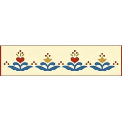 Folk Art Hearts Border Stencil 15.25 x 3 inches size