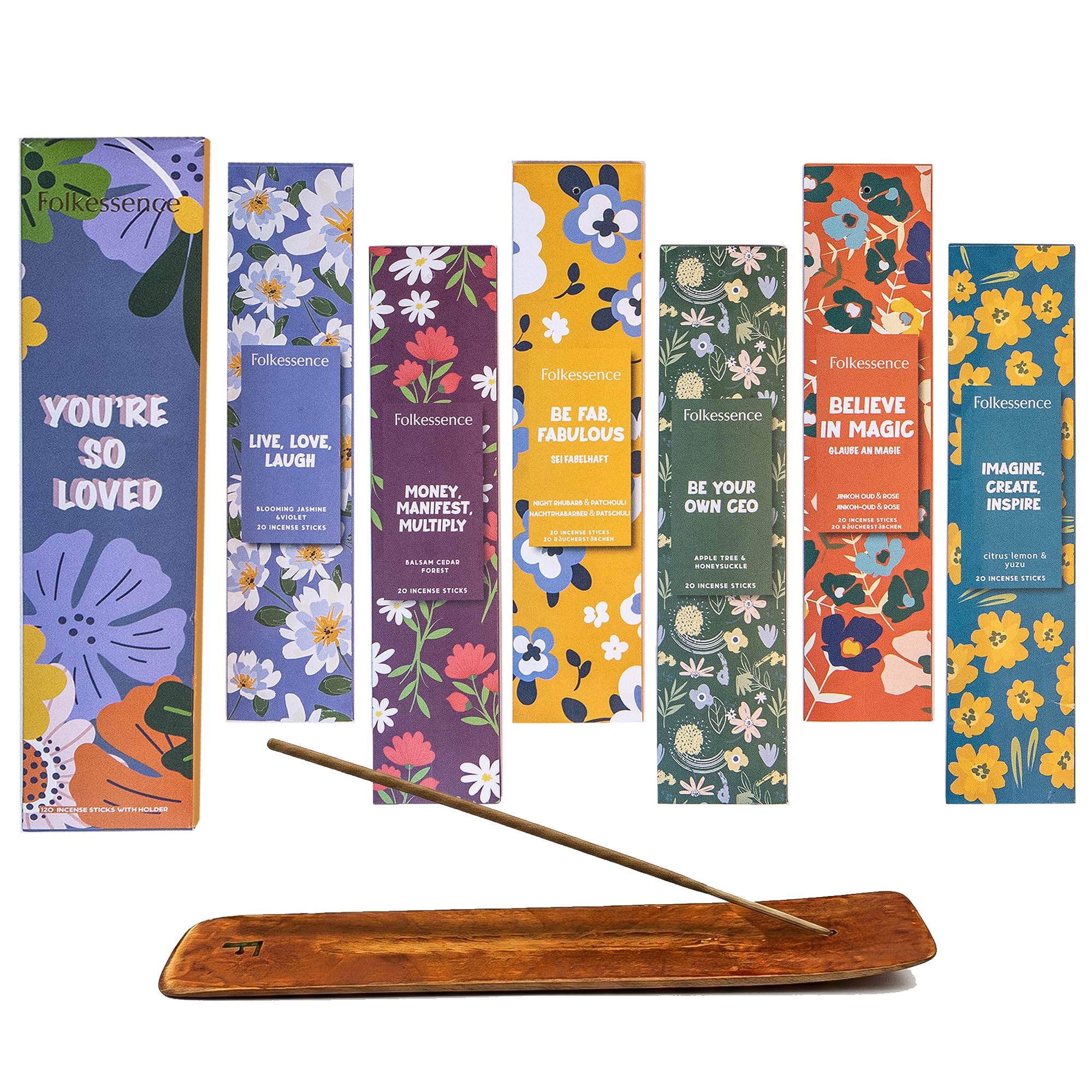 Folkulture fall incense sticks with holder packaging