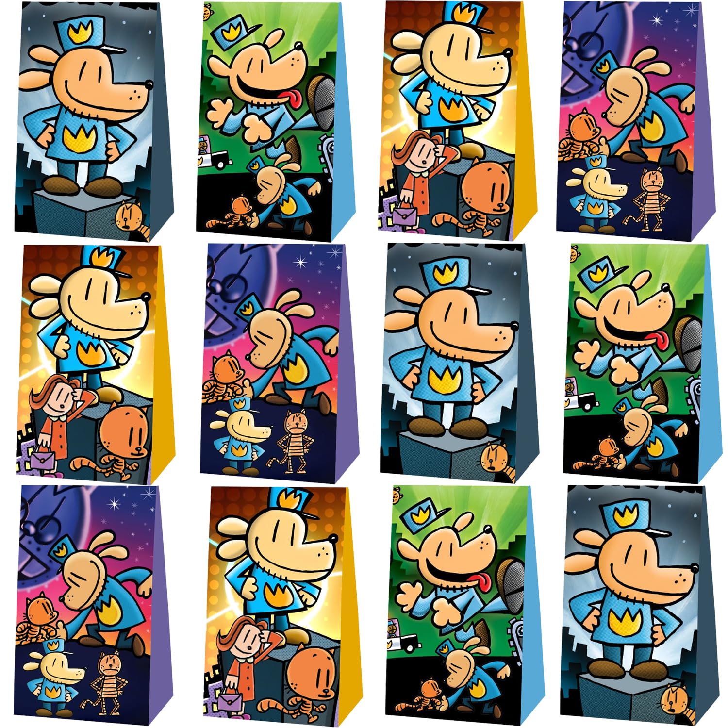 Followarm 12pcs dog cartoon man gift bags