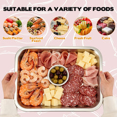 Food-grade stainless steel chilled tray set for serving
