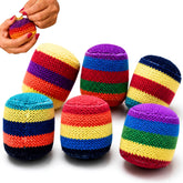 Footbag Sacks Set 6 PCS assorted colors knitted cotton sacks