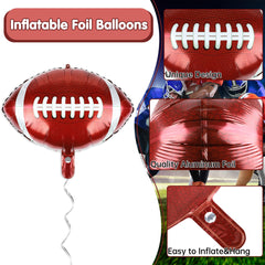 Durable mylar foil football balloons ready for inflation