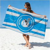Football fan Detroit themed towel displayed flat