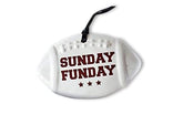 Football Ornament earthenware clay with black satin ribbon