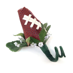 Football Rose Boutonniere handmade from football covers