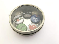 Football themed magnets for lockers boards and desks