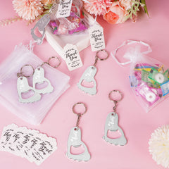 Footprint keychain size 1.6x4.3 inches for favors