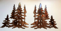 Forest Trees mirrored wall art copper bronze finish