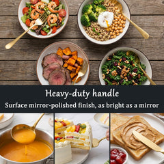 9 inch serving fork gold