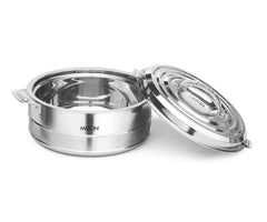 Fortuner 3-Pc Set insulated serving casseroles Silver Milton