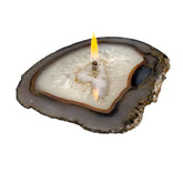 Found In The Ground Candles brown gray agate oil lamp natural stone with veining