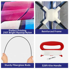 210T ripstop nylon kite with vibrant printing