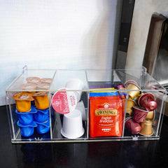 Top angle view of four evenly sized compartments