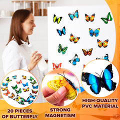 four inch pvc butterfly decorations magnets