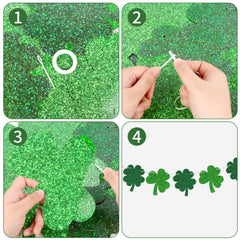 Ten four leaf clover cards for banner