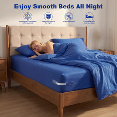 Corner bed sheet holders installed under mattress image