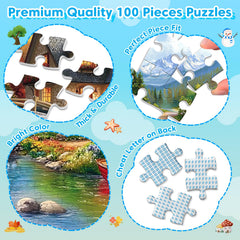 Back of puzzle pieces labeled A to F for beginners