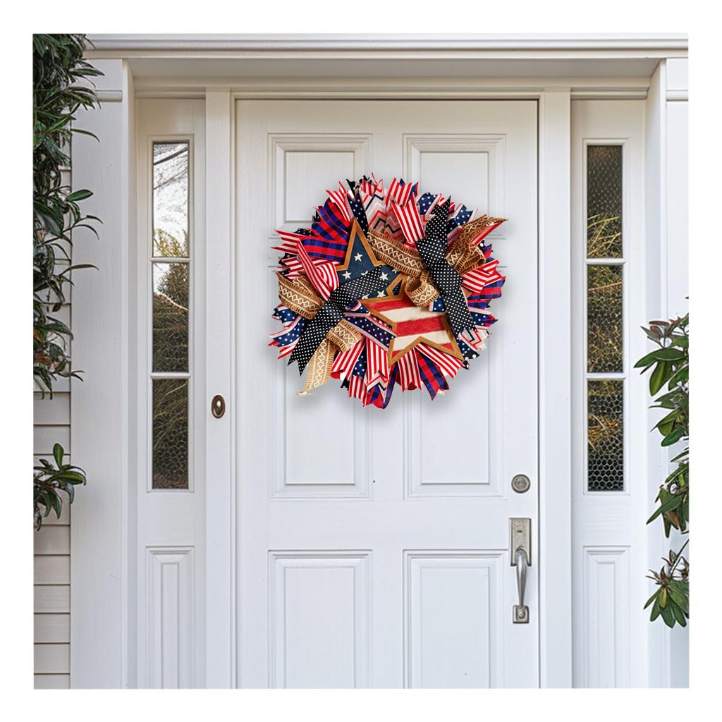4th of July patriotic wreath for indoor or outdoor use