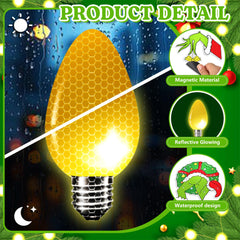 Reflective bulb magnets with magnetic wire segments for steel surfaces